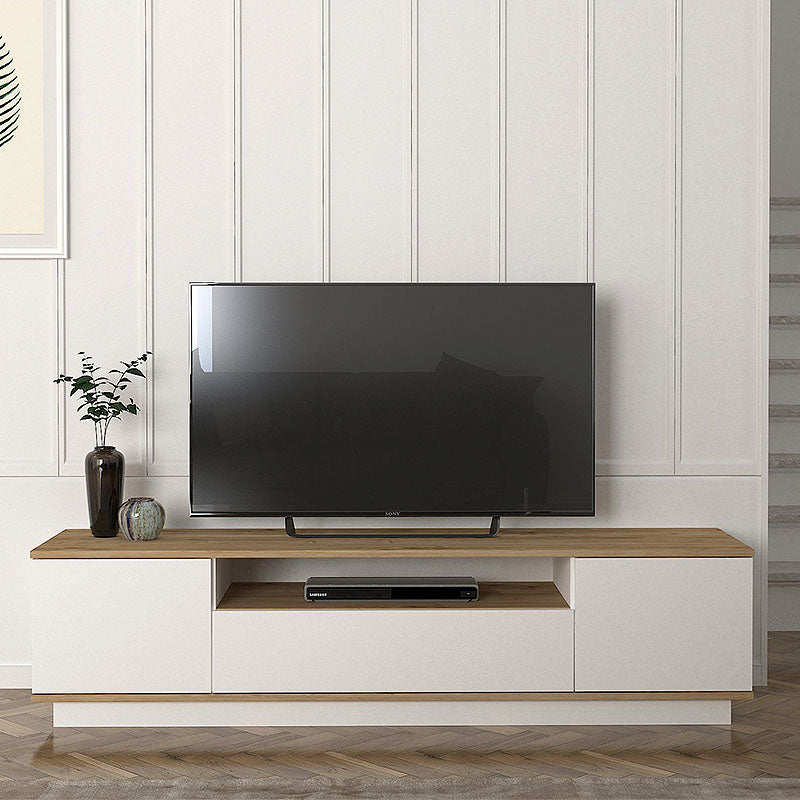 Έπιπλο τηλεόρασης Fedya Megapap χρώμα λευκό - sapphire oak 180x45x44,6εκ. - Hippiehome.gr