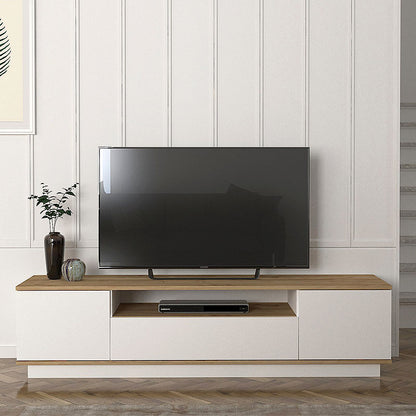 Έπιπλο τηλεόρασης Fedya Megapap χρώμα λευκό - sapphire oak 180x45x44,6εκ. - Hippiehome.gr