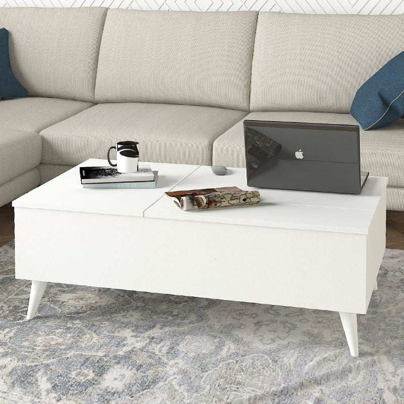 Τραπεζάκι σαλονιού Roy Megapap με σερβιτόρο χρώμα λευκό 121x69x40εκ. - Hippiehome.gr