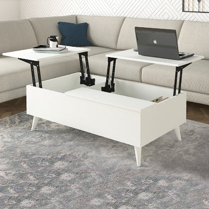 Τραπεζάκι σαλονιού Roy Megapap με σερβιτόρο χρώμα λευκό 121x69x40εκ. - Hippiehome.gr