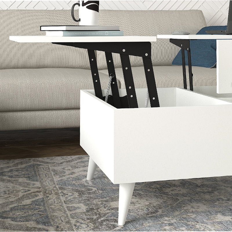 Τραπεζάκι σαλονιού Roy Megapap με σερβιτόρο χρώμα λευκό 121x69x40εκ. - Hippiehome.gr