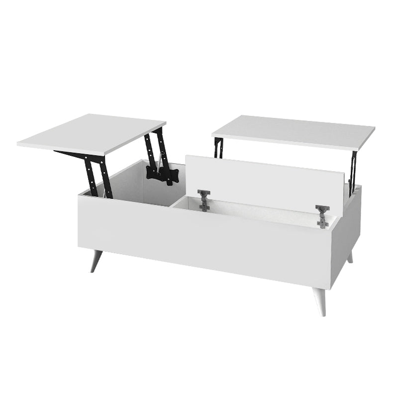 Τραπεζάκι σαλονιού Roy Megapap με σερβιτόρο χρώμα λευκό 121x69x40εκ. - Hippiehome.gr