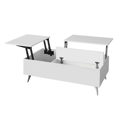 Τραπεζάκι σαλονιού Roy Megapap με σερβιτόρο χρώμα λευκό 121x69x40εκ. - Hippiehome.gr