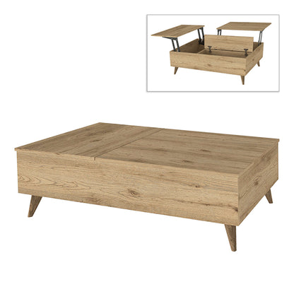 Τραπεζάκι σαλονιού Roy Megapap με σερβιτόρο χρώμα sepet oak 121x69x40εκ. - Hippiehome.gr