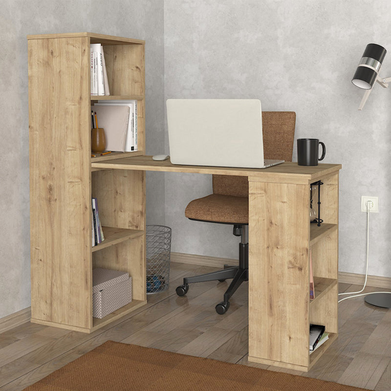 Γραφείο εργασίας πολυμορφικό Last Megapap χρώμα sapphire oak 119x44,7x123εκ. - Hippiehome.gr