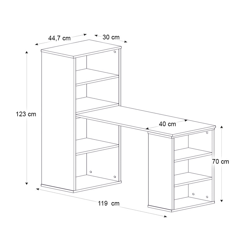 Γραφείο εργασίας πολυμορφικό Last Megapap χρώμα sapphire oak 119x44,7x123εκ. - Hippiehome.gr