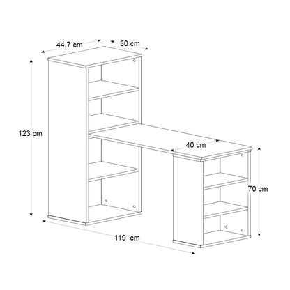 Γραφείο εργασίας πολυμορφικό Last Megapap χρώμα sapphire oak 119x44,7x123εκ. - Hippiehome.gr