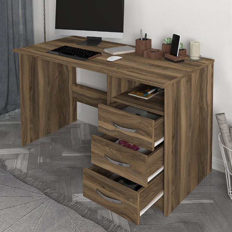 Γραφείο εργασίας Eldoris Megapap χρώμα καρυδί 120x60x75εκ. - Hippiehome.gr