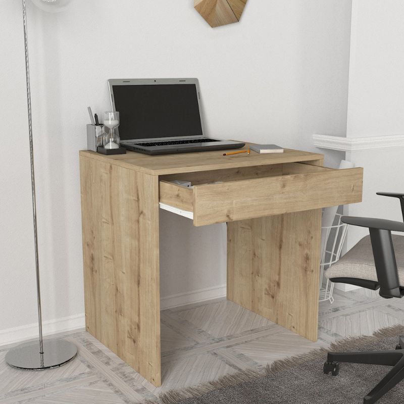 Γραφείο εργασίας Mida Megapap χρώμα sapphire oak 72x60x73,8εκ. - Hippiehome.gr