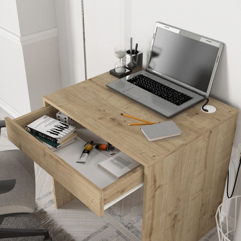 Γραφείο εργασίας Mida Megapap χρώμα sapphire oak 72x60x73,8εκ. - Hippiehome.gr
