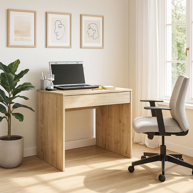 Γραφείο εργασίας Mida Megapap χρώμα sapphire oak 72x60x73,8εκ. - Hippiehome.gr