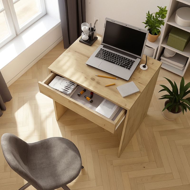 Γραφείο εργασίας Mida Megapap χρώμα sapphire oak 72x60x73,8εκ. - Hippiehome.gr