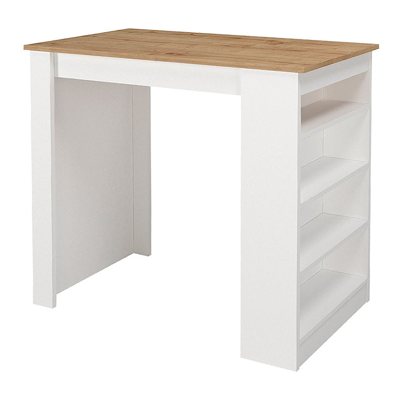 Τραπέζι μπαρ Monaco Megapap χρώμα λευκό - sapphire oak 120x51,6x101,8εκ. - Hippiehome.gr