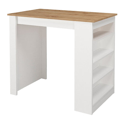 Τραπέζι μπαρ Monaco Megapap χρώμα λευκό - sapphire oak 120x51,6x101,8εκ. - Hippiehome.gr