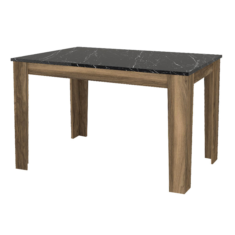 Τραπέζι Darlen Megapap χρώμα καρυδί - μαύρο εφέ μαρμάρου 110x72x74εκ. - Hippiehome.gr