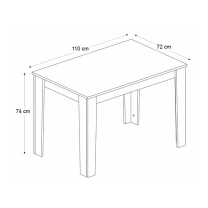 Τραπέζι Darlen Megapap χρώμα καρυδί - μαύρο εφέ μαρμάρου 110x72x74εκ. - Hippiehome.gr