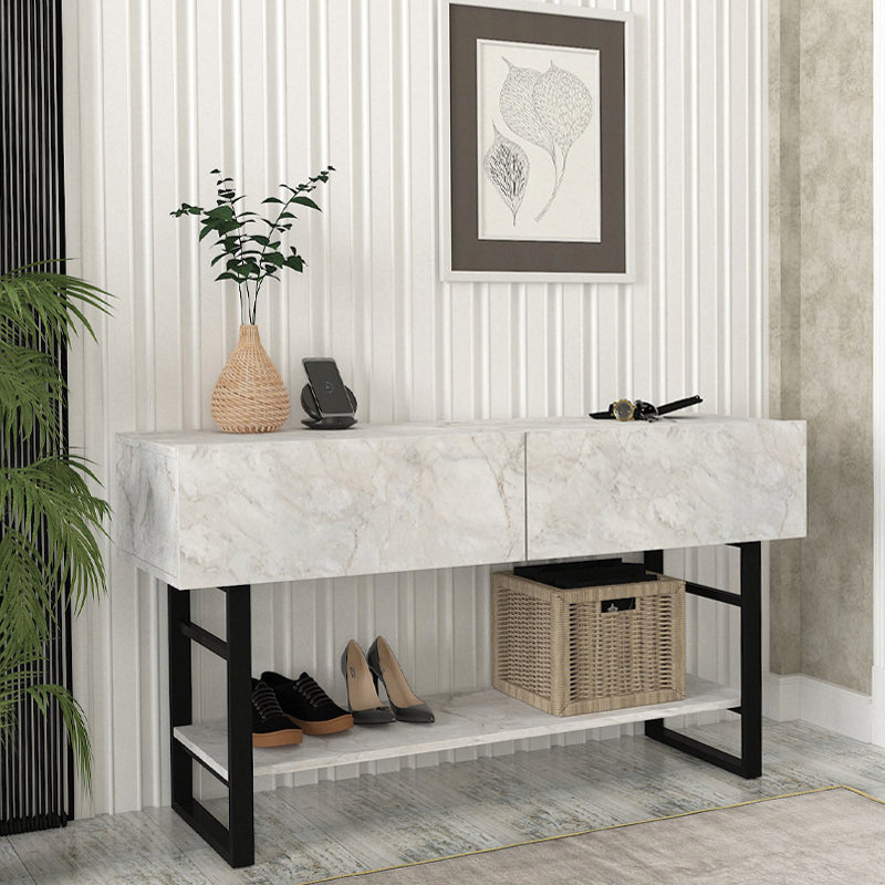 Κονσόλα Aron Megapap χρώμα λευκό εφέ μαρμάρου 138,8x41x75,7εκ. - Hippiehome.gr