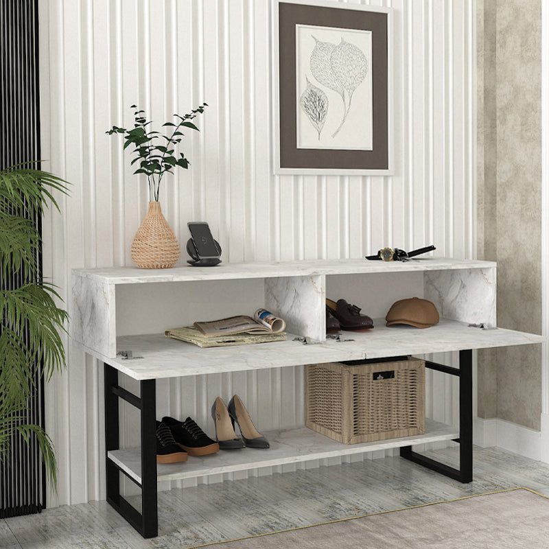 Κονσόλα Aron Megapap χρώμα λευκό εφέ μαρμάρου 138,8x41x75,7εκ. - Hippiehome.gr