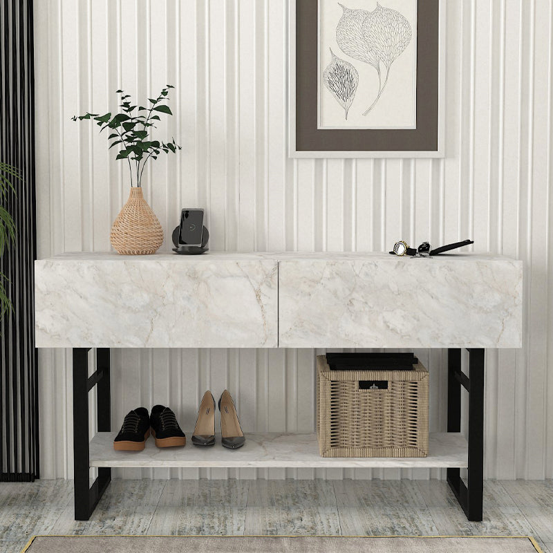 Κονσόλα Aron Megapap χρώμα λευκό εφέ μαρμάρου 138,8x41x75,7εκ. - Hippiehome.gr