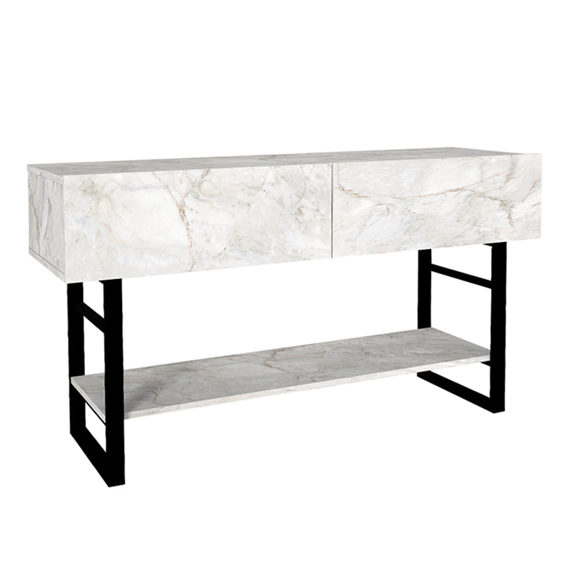 Κονσόλα Aron Megapap χρώμα λευκό εφέ μαρμάρου 138,8x41x75,7εκ. - Hippiehome.gr