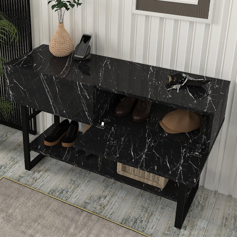 Κονσόλα Aron Megapap χρώμα μαύρο εφέ μαρμάρου 138,8x41x75,7εκ. - Hippiehome.gr