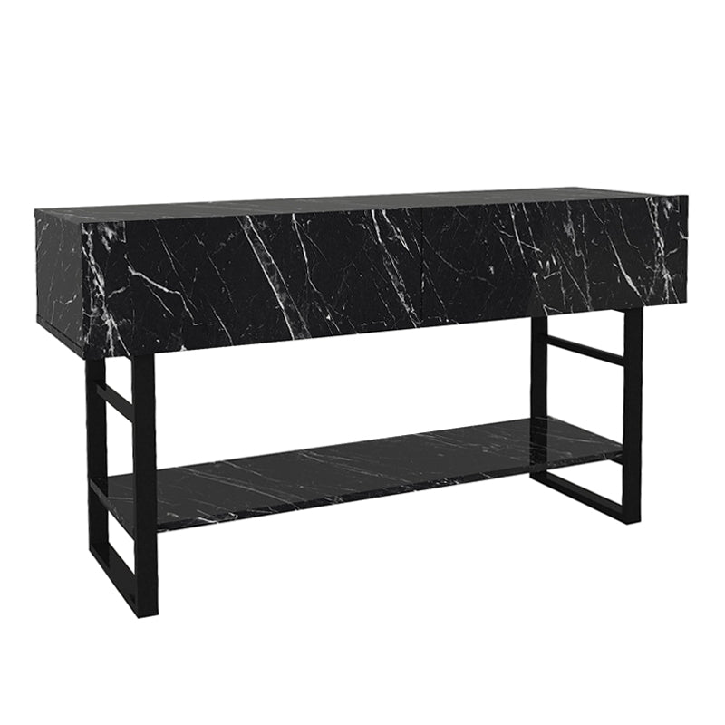 Κονσόλα Aron Megapap χρώμα μαύρο εφέ μαρμάρου 138,8x41x75,7εκ. - Hippiehome.gr