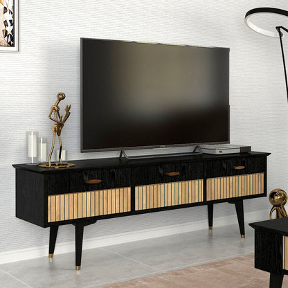 Έπιπλο τηλεόρασης Bolea Megapap χρώμα modern black 150x35x49,7 εκ. - Hippiehome.gr