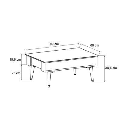 Τραπεζάκι σαλονιού Bolea Megapap χρώμα modern black - φυσικό οξιάς 90x60x38,6εκ. - Hippiehome.gr