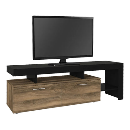Έπιπλο τηλεόρασης Acnes Megapap χρώμα μαύρο - καρυδί 160x40x53εκ. - Hippiehome.gr