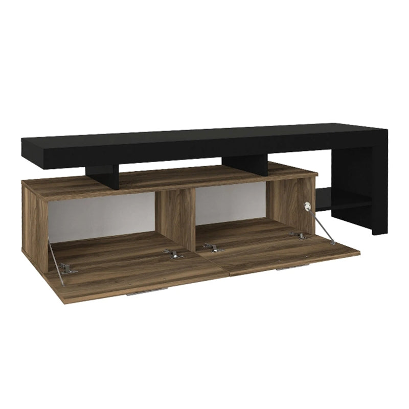 Έπιπλο τηλεόρασης Acnes Megapap χρώμα μαύρο - καρυδί 160x40x53εκ. - Hippiehome.gr