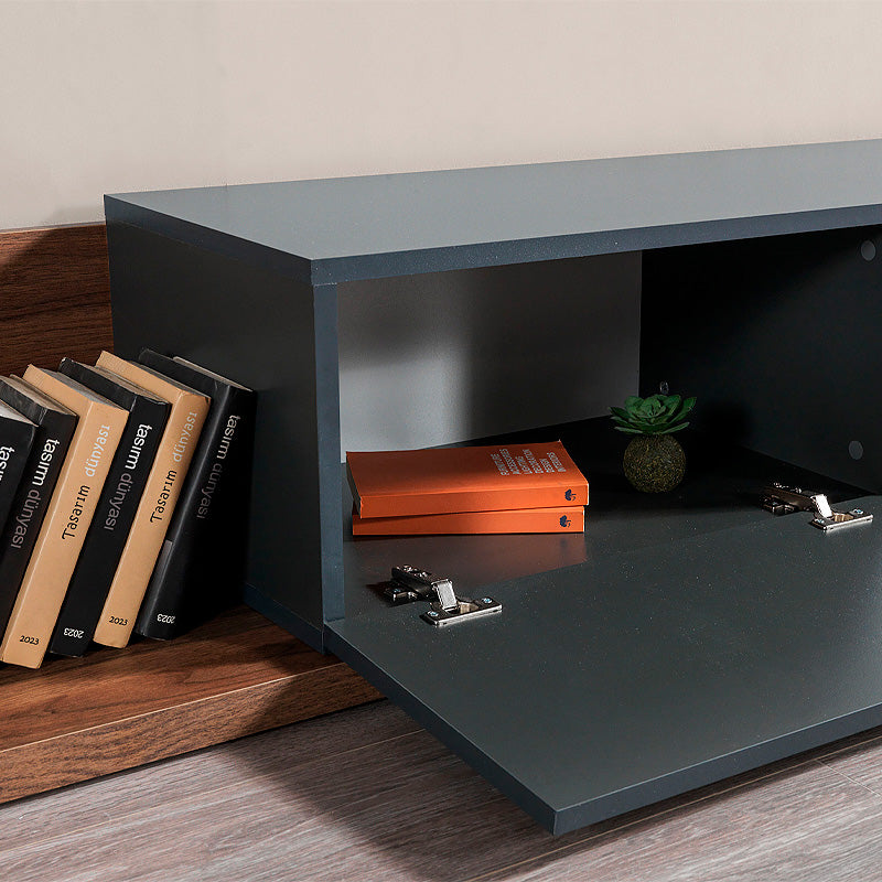 Έπιπλο τηλεόρασης Enstey Megapap χρώμα καρυδί - ανθρακί 260x41,8x33,5εκ. - Hippiehome.gr