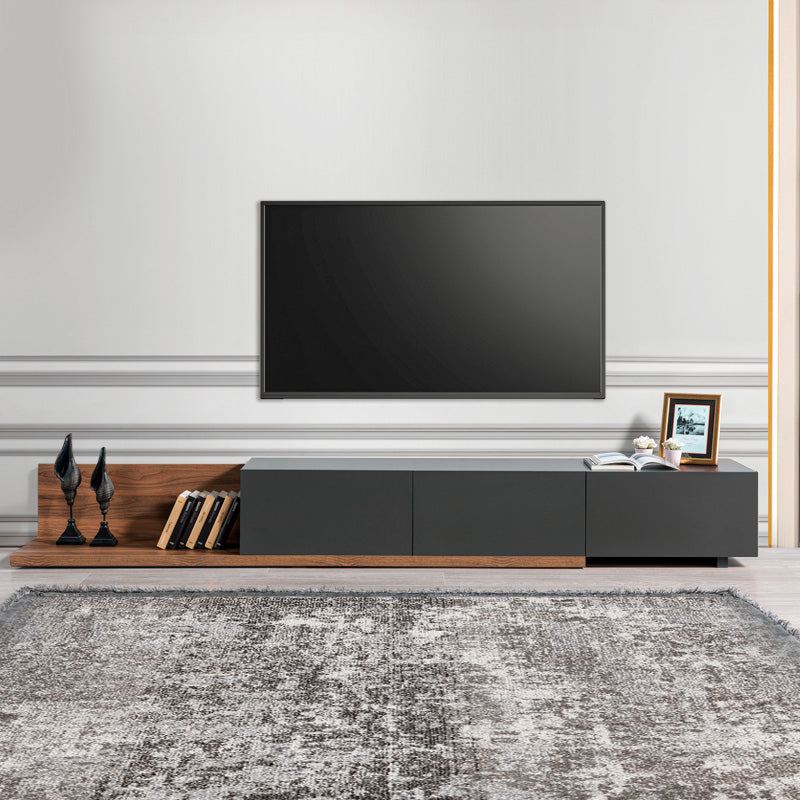 Έπιπλο τηλεόρασης Enstey Megapap χρώμα καρυδί - ανθρακί 260x41,8x33,5εκ. - Hippiehome.gr