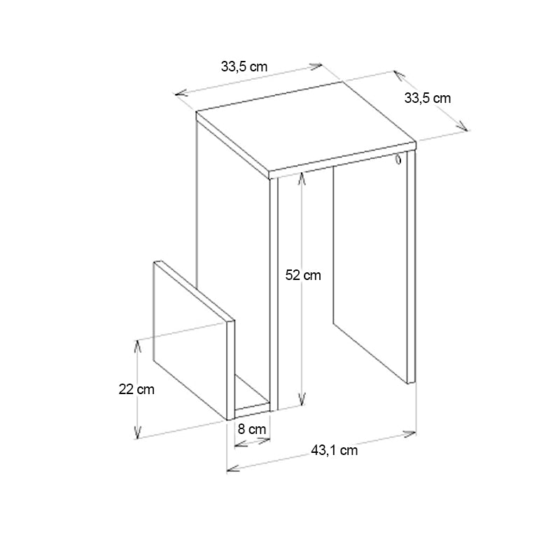 Τραπεζάκι βοηθητικό Regnar Megapap χρώμα λευκό 43,1x33,5x52εκ. - Hippiehome.gr