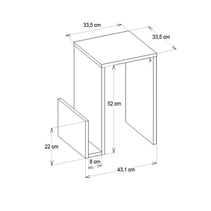 Τραπεζάκι βοηθητικό Regnar Megapap χρώμα λευκό 43,1x33,5x52εκ. - Hippiehome.gr