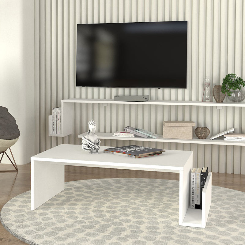 Τραπεζάκι σαλονιού Regnar Megapap χρώμα λευκό 100,6x55x31,8εκ. - Hippiehome.gr