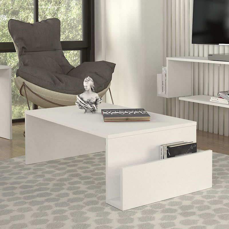 Τραπεζάκι σαλονιού Regnar Megapap χρώμα λευκό 100,6x55x31,8εκ. - Hippiehome.gr