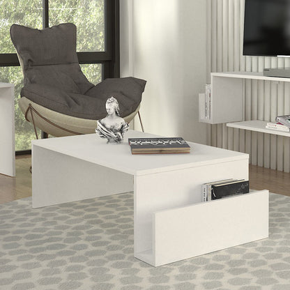 Τραπεζάκι σαλονιού Regnar Megapap χρώμα λευκό 100,6x55x31,8εκ. - Hippiehome.gr