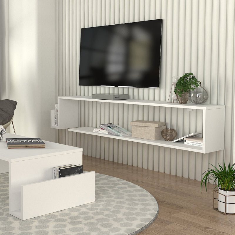 Έπιπλο τηλεόρασης επιτοίχιο Regnar Megapap χρώμα λευκό 168,6x25x31,8εκ. - Hippiehome.gr