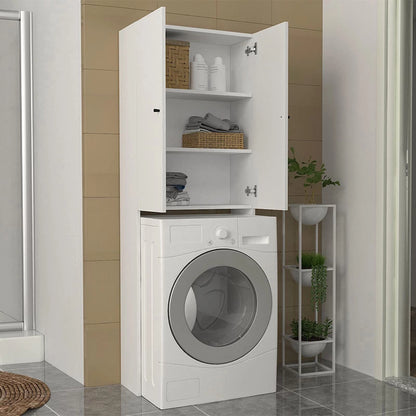 Έπιπλο πλυντηρίου Romme Megapap χρώμα λευκό 65x27,1x180εκ. - Hippiehome.gr