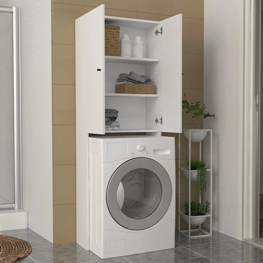 Έπιπλο πλυντηρίου Romme Megapap χρώμα λευκό 65x27,1x180εκ. - Hippiehome.gr