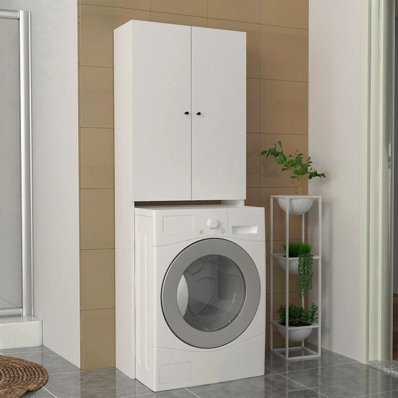 Έπιπλο πλυντηρίου Romme Megapap χρώμα λευκό 65x27,1x180εκ. - Hippiehome.gr