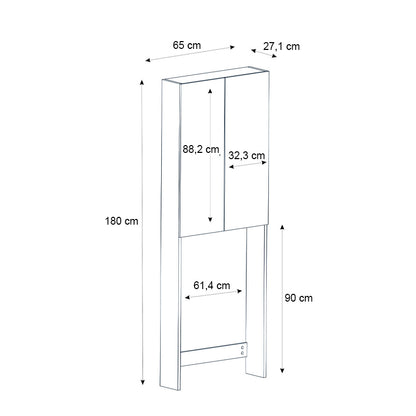 Έπιπλο πλυντηρίου Romme Megapap χρώμα sepet oak 65x27,1x180εκ. - Hippiehome.gr