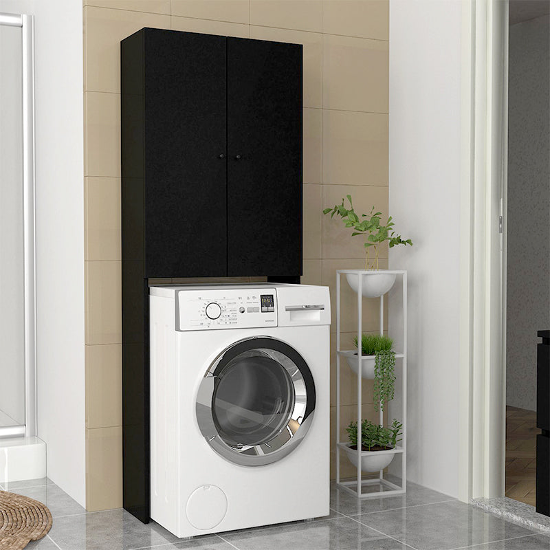 Έπιπλο πλυντηρίου Romme Megapap χρώμα μαύρο 65x27,1x180εκ. - Hippiehome.gr