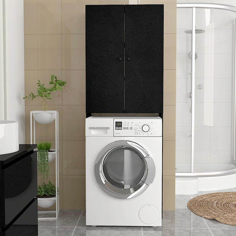 Έπιπλο πλυντηρίου Romme Megapap χρώμα μαύρο 65x27,1x180εκ. - Hippiehome.gr