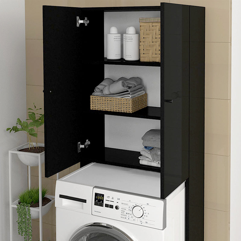 Έπιπλο πλυντηρίου Romme Megapap χρώμα μαύρο 65x27,1x180εκ. - Hippiehome.gr