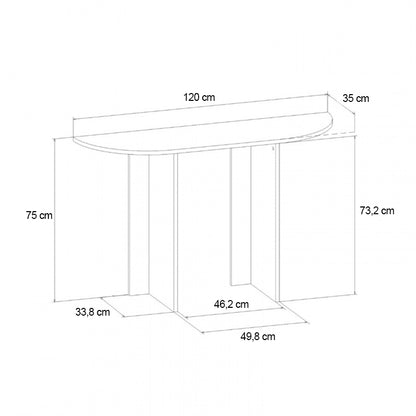 Κονσόλα Cortado Megapap χρώμα sapphire oak 120x35x75εκ. - Hippiehome.gr