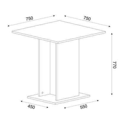 Τραπέζι Allos Megapap χρώμα sapphire oak 75x75x77εκ.