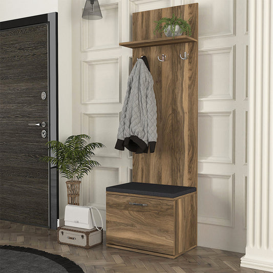 Έπιπλο εισόδου Track Megapap χρώμα καρυδί 60x38,2x190εκ. - Hippiehome.gr