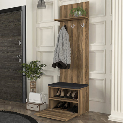 Έπιπλο εισόδου Track Megapap χρώμα καρυδί 60x38,2x190εκ. - Hippiehome.gr