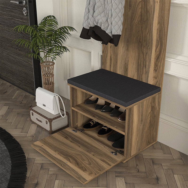Έπιπλο εισόδου Track Megapap χρώμα καρυδί 60x38,2x190εκ. - Hippiehome.gr